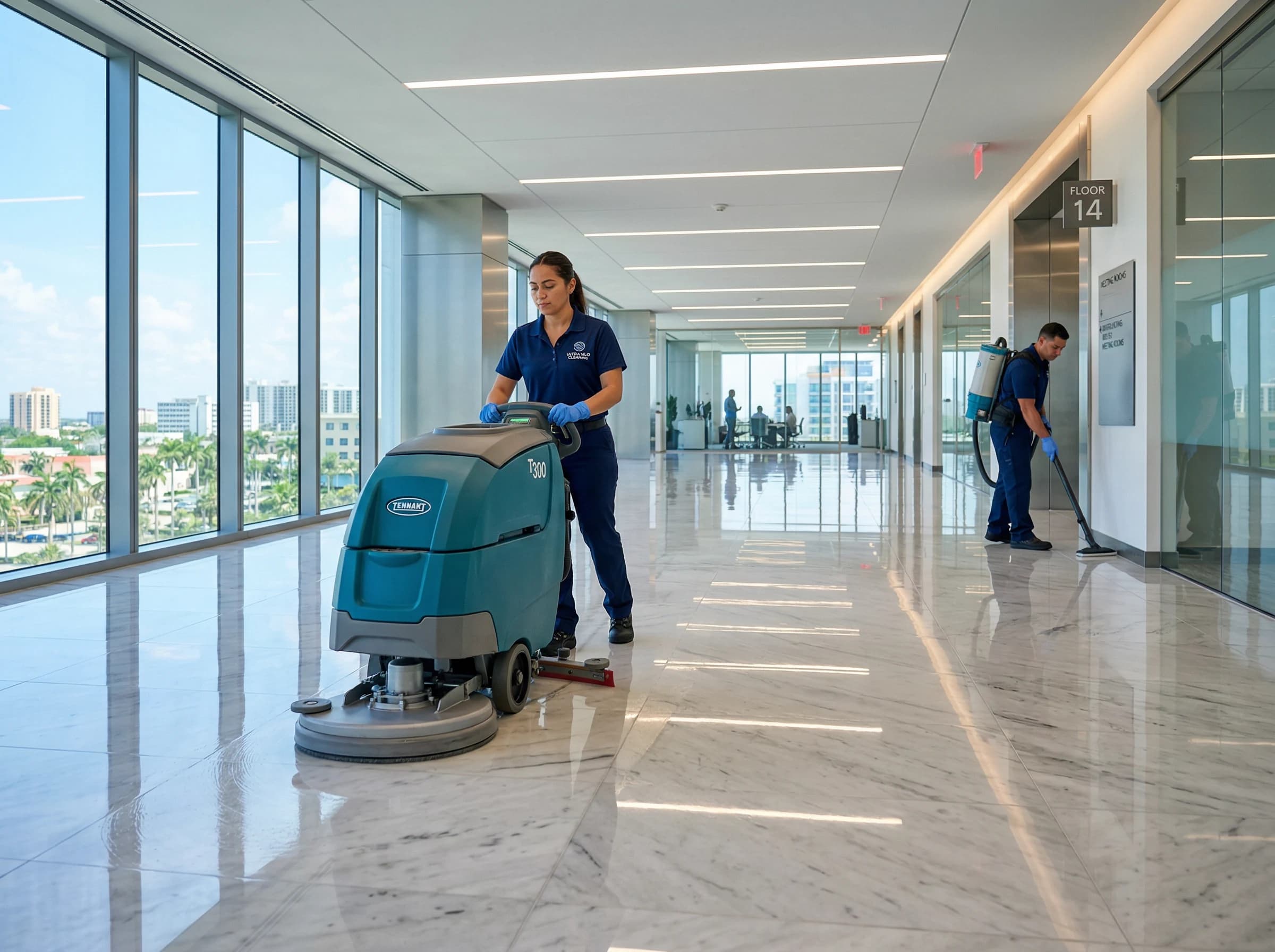 Professional commercial deep cleaning team in South Florida